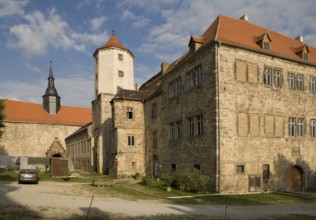 In the background former monastery church, St., Sankt, Saint