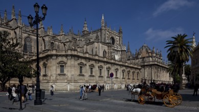 Seville, Cathedral. South front from south-west Overlooked by the south transept Seville, Cathedral