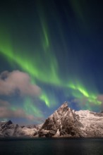 Northern Lights (Aurora borealis), Aurora Borealis, Lofoten, Norway, Europe