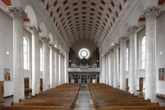 Built in 1830 by Georg Moller, rebuilt 1949-1953, view to the west, St., Sankt, Saint