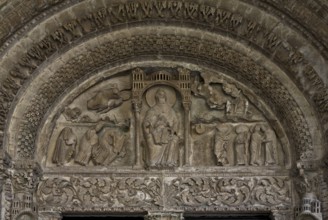 Bourges, Cathedral. North portal. Tympanum, St, Saint, Saint