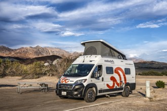 Motorhome at Furnace Creek Oasis Campground, Death Valley National Park, California, USA, North