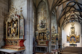 Rottweil, Heilig-Kreuz-Münster, Heilig Kreuz Minster, northern aisle with chapels and altars