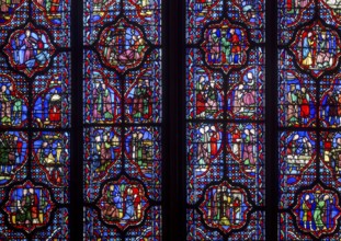 Stained glass window in the upper church, St, Saint, Saint