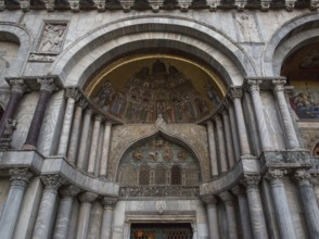 Italy Venice St Mark's Basilica -234 north west portal Porta di San Alippio Mosaic Transfer of the