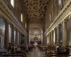 Rome, Roma, Santa Maria in Trastevere, view to the east