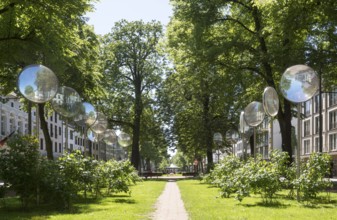 Krefeld, Ostwall, glass lenses by Adolf Luther Linsenallee from 1990