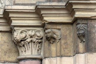 Mainz, St Martin's Cathedral, north side, market portal, detail of mask, bearded man, fantasy