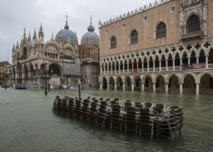 Italy Venice Piazzetta -146 View of the Doge's Palace and St Mark's Basilica from the south at high