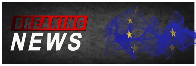 European Union Breaking News, Smoke Flag Background