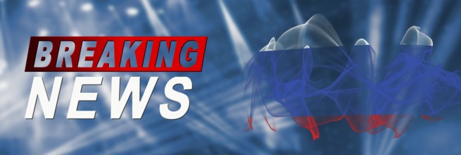 Russia Breaking News, Smoke Flag Background