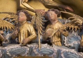 Centre section with angels playing music, St., Sankt, Saint