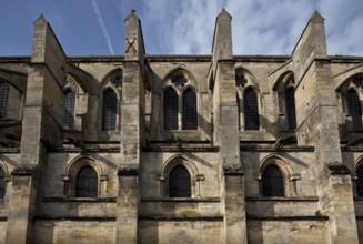 Saint-Leu-d'Esserent, Abbatiale St-Nicolas, nave façade from the north-east, detail, St., St.,