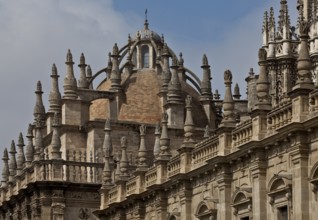 Seville, Cathedral. Roofscape with sacristy, St., Saint, Saint