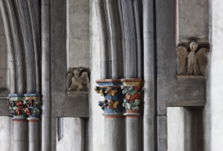 Capitals and birds above the walkway on the north side, St., Sankt, Saint