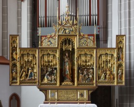 Neo-Gothic Marian altar in the north aisle from the workshop of Ferdinand Langenberg from the