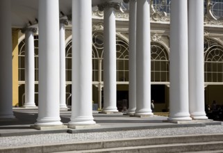 Czech Rep Mariánske Lázne Cross Fountain Columns at the Portico