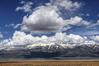 Wild thunderstorm and rain clouds over Highway 50, Loneliest Road in America, Ely, Nevada, USA,