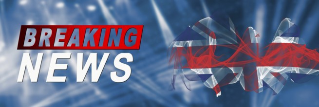 United Kingdom Breaking News, Smoke Flag Background