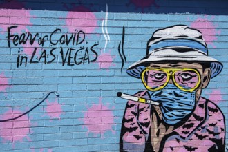 Covid mural, Arts District, Las Vegas, Nevada, USA, North America