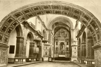 Old picture postcard of Church Of St Francis Of Assisi in 1521 AD, Old Goa, Velha Goa, India, Asia