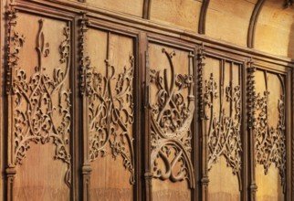 Choir stalls, (1505-1508), late Gothic tracery, St., Sankt, Saint