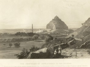 The fortress of Daulatabad in the deccan in the possession of the nizam, Maharashtra, India, Asia