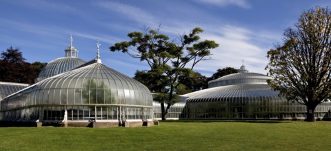 Glasgow Botanic Garden, KIBBLE PALACE greenhouse ensemble built on Loch Long in 1863 and moved to