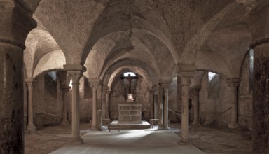 Vezelay, Basilica of Ste-Marie-Madeleine. Crypt. View to the east, St., Saint, Saint