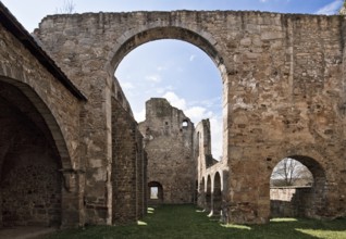 Walbeck (Aller), ruins of the former Benedictine collegiate church of St Marien, interior view from