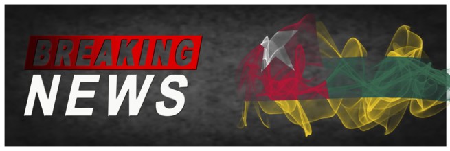 Togo Breaking News, Smoke Flag Background