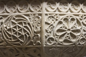 Baptismal font, detail tracery, St., Saint, Saint