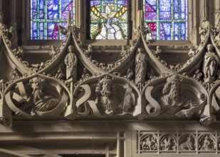 Constance, Minster, Welser Chapel, late Gothic prophet frieze below the windows, Lux Böblinger from