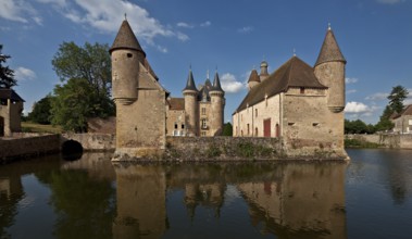 La Clayette Burgundy moated castle present appearance from 1380 partly remodelled in the 19th