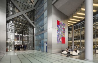 Bonn, Posttower, built 2000-2002 by Murphy/Jahn, interior view with foyer