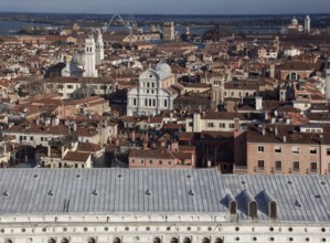 Italy Venice city centre looking east -191 View from the Campanile of San Marco below Doge's Palace