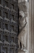 Italy Lodi 89769 Cathedral S Bassiano West portal right vault Sculpture of Adam around 1185