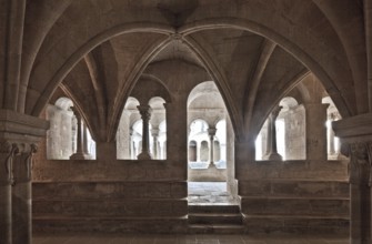 Cistercian monastery founded in 1148, cloister, chapter house View of the cloister