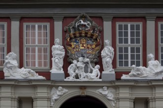 Wolfenbüttel Castle Portal façade Alliance coat of arms present appearance 1714-17 by Hermann Korb