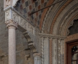 Italy Bergamo 89431 Santa Maria Maggiore north portal built from 1353 Detail