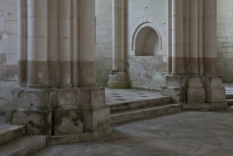 Pontigny Abbey Church Choir ambulatory section with altar niche built 1145-1206, St., Saint, Saint