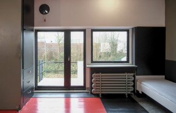 Utrecht, Rietveld-Schröder House or Schröder House, 1924 by Gerrit Rietveld, interior on the upper