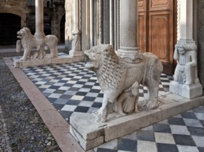 Italy Bergamo 89504 Santa Maria Maggiore South portal built around 1360 both column lions