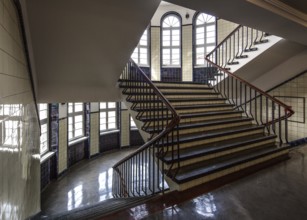 Hamburg Kontorhaus CHILEHAUS, built 1922-24 by Fritz Höger, staircase on the penultimate upper