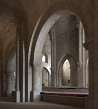 Cistercian monastery founded in 1144, church built 1175-1220, view from the north aisle to the