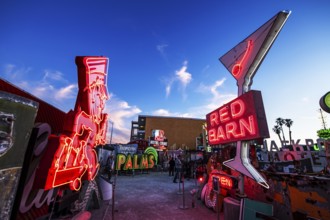 Milkman, old neon sign for dairy shop, Boneyard, Neon Museum, Las Vegas, Nevada, USA, North America