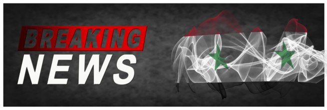 Syria Breaking News, Smoke Flag Background