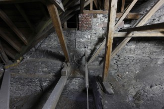 Above the choir vault, view from the east of the wall above the choir arch, Church of St., Church