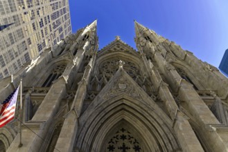 Saint Patricks Old Cathedral or Old St. Patricks, Lower Manhattan, The facade of a Gothic church