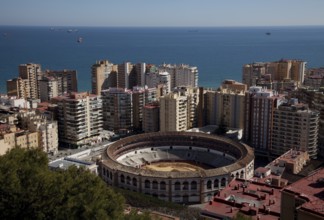 Spain Andalusia Málaga High-rise district at the harbour and bullring 52761a